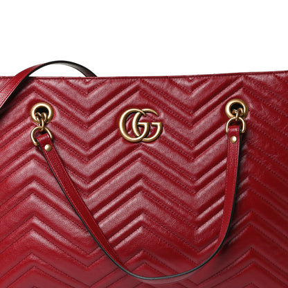 Gucci Azalea Calfskin Matelasse Medium GG Marmont Slim Tote Romantic Cerise 9 of 11