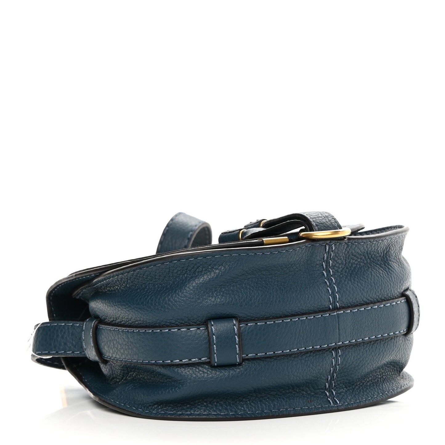 Calfskin Mini Marcie Round Crossbody Bag Royal Navy
