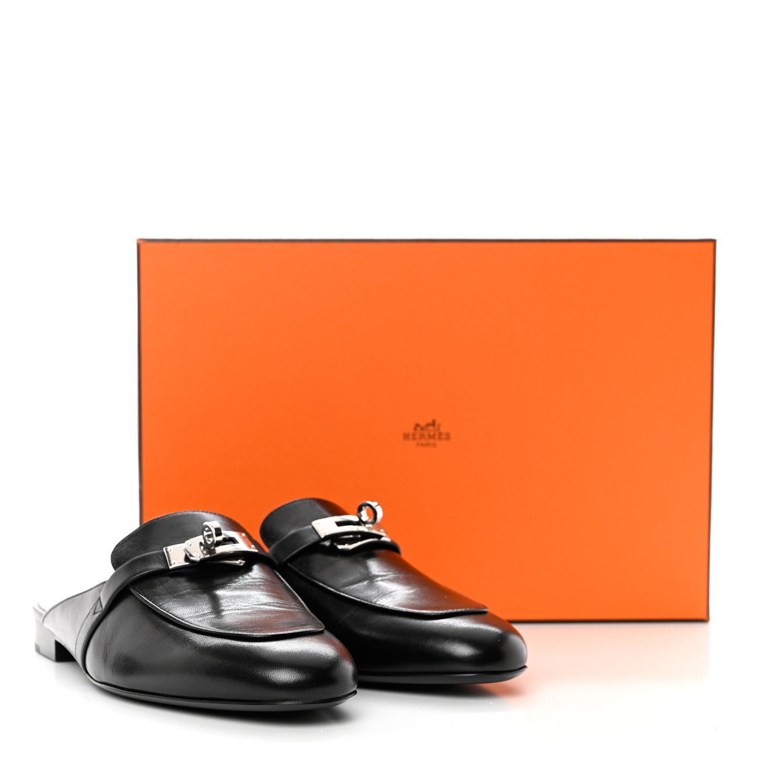 Hermes Goatskin Oz Mules 39 Black 8 of 8