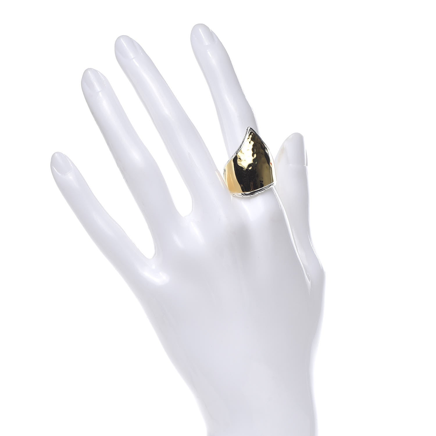 John Hardy Sterling Silver 22K Yellow Gold Palu Ring 54 7 2 of 4
