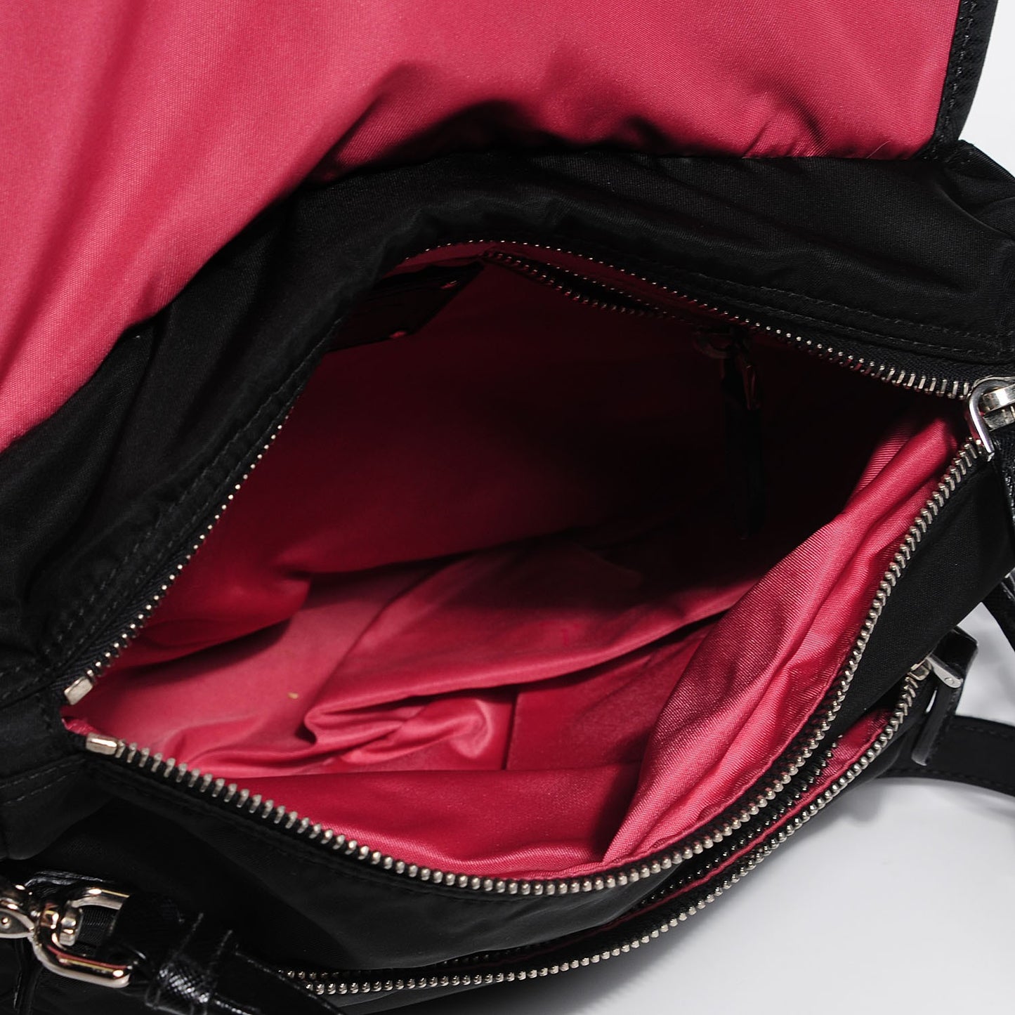 Tessuto Nylon Saffiano Messenger Bag Nero Black