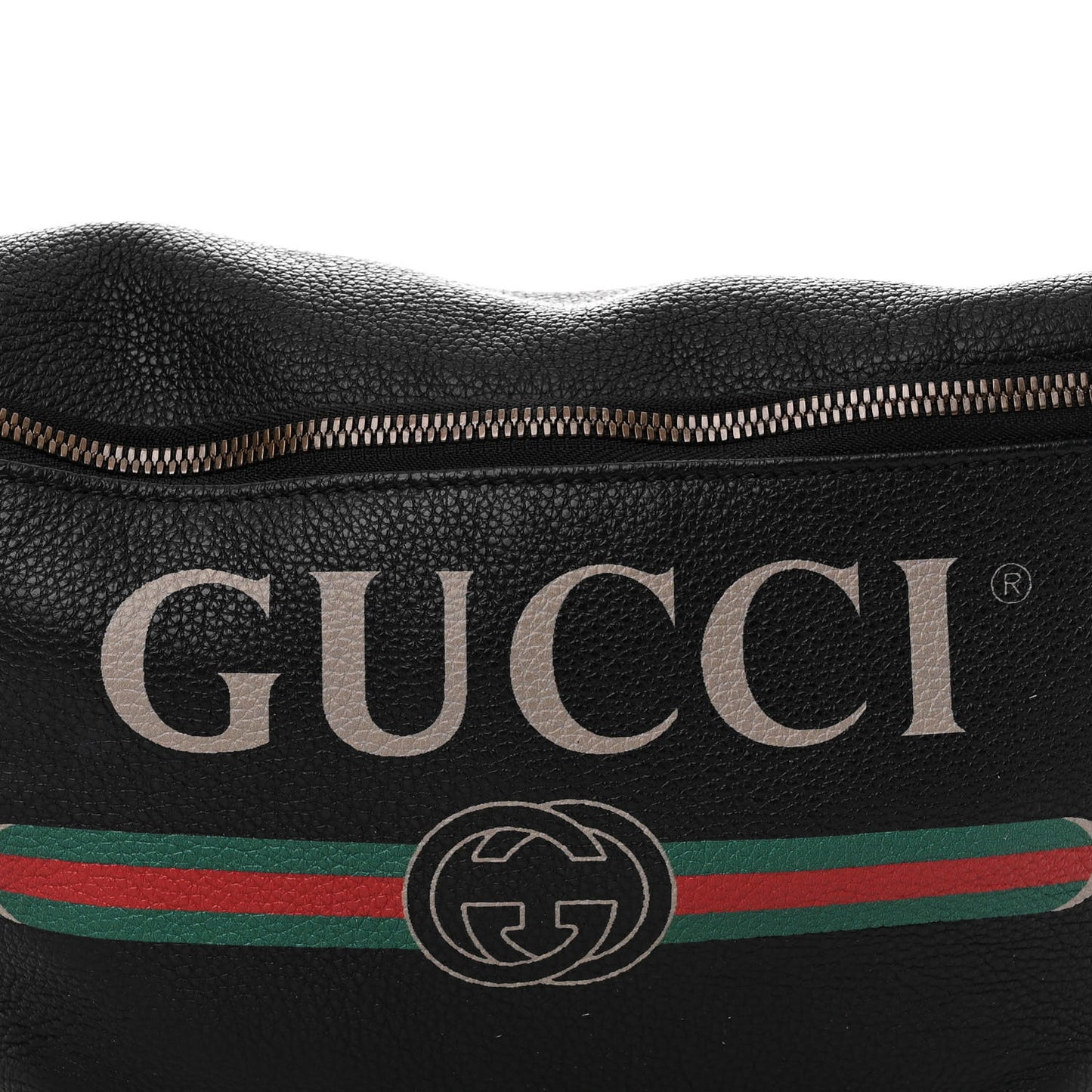 Grained Calfskin Small Logo Belt Bag Black