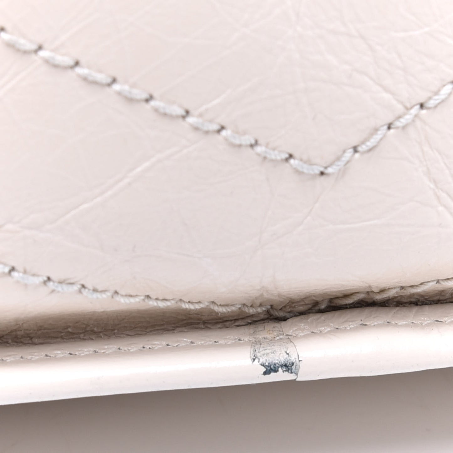 Crinkled Calfskin Matelasse Monogram Medium Niki Chain Satchel Dirty White