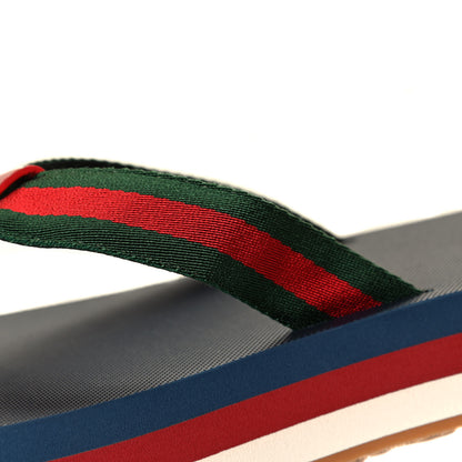 Gucci Canvas Mens Web Thong Sandals 9 Blue 5 of 6