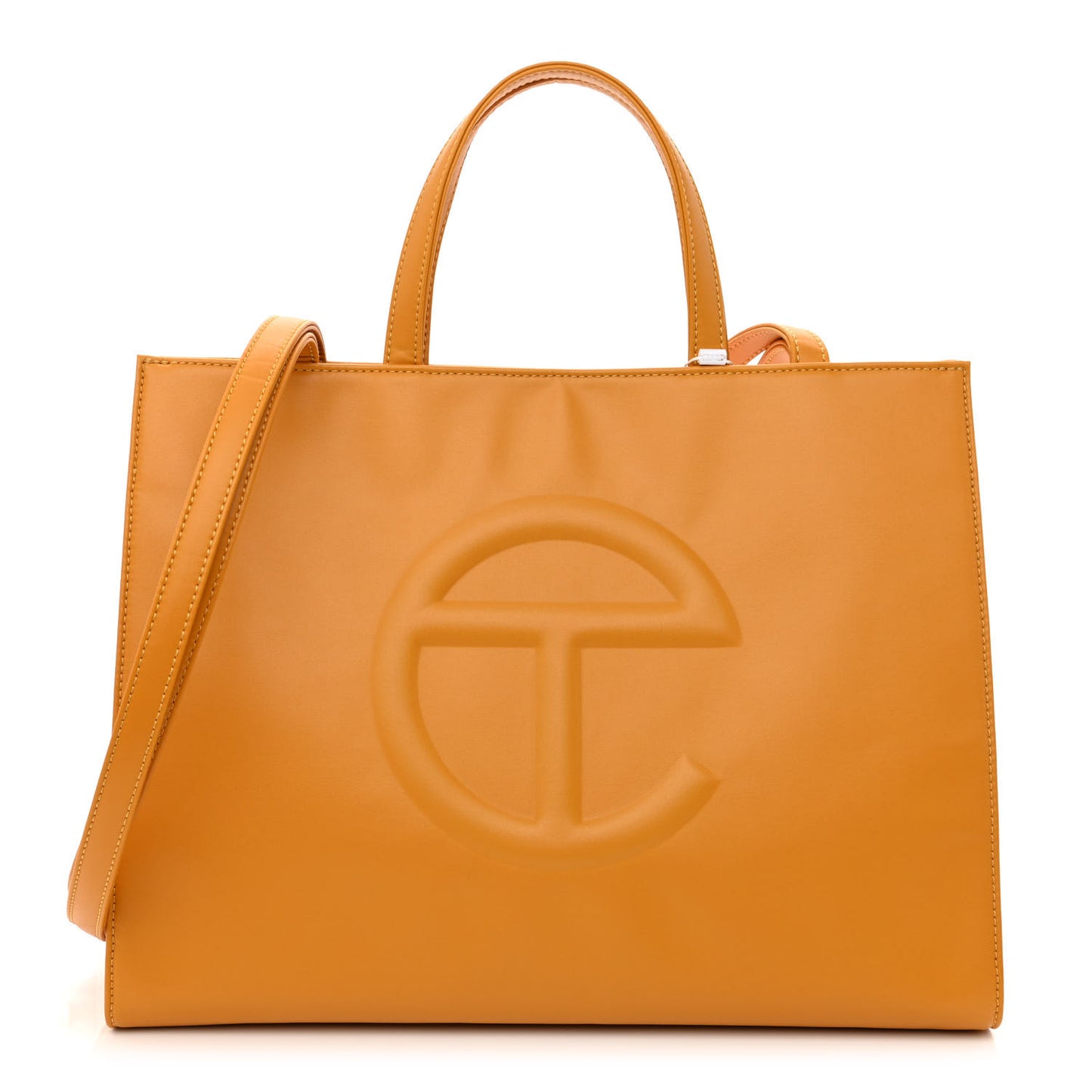 Vegan Leather Medium Shopping Bag Mustard
