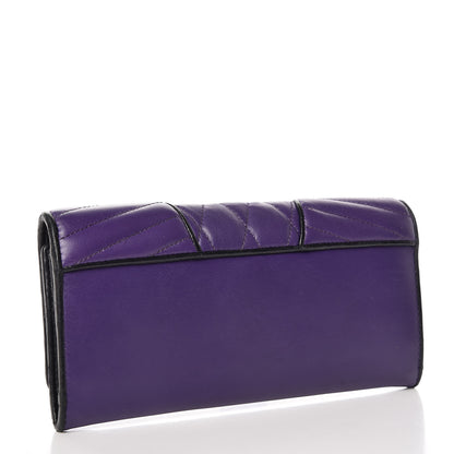 Miu Miu Nappa Matelasse Biker Flap Wallet Viola 3 of 10
