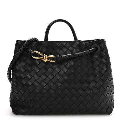 Bottega Veneta Nappa Intrecciato Medium Andiamo Shoulder Bag Black 1 of 9