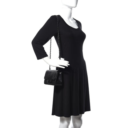 Chanel Lambskin Chevron Quilted Mini Square Flap So Black 2 of 13