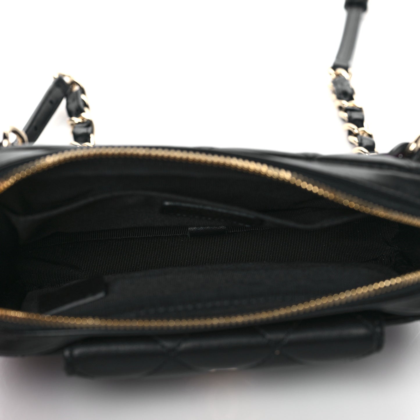 Lambskin Quilted Waist Bag With Pouch Black