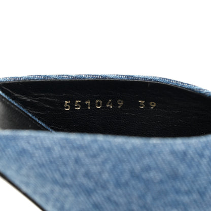 Balenciaga Denim Block Heel Mules 39 Blue 8 of 13