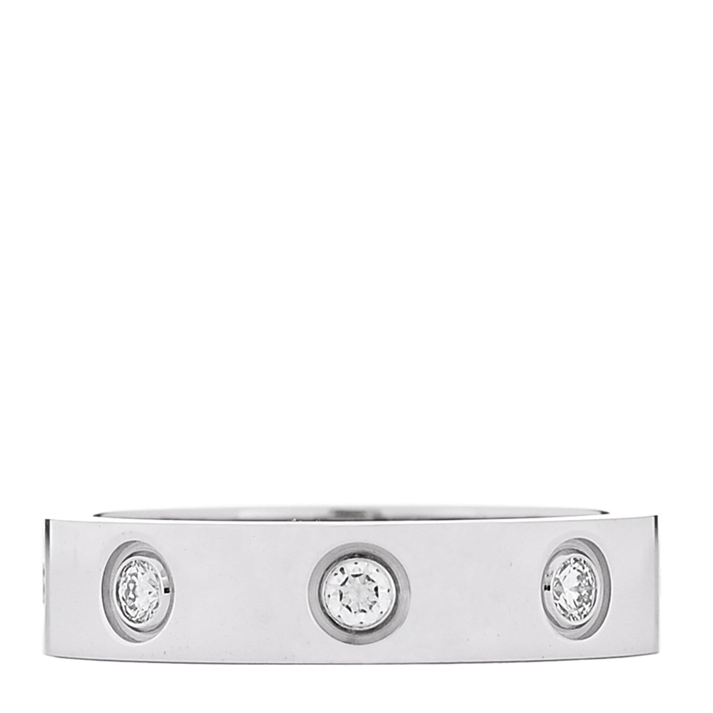 18K White Gold 8 Diamond 4mm Wedding Band LOVE Ring 47 4