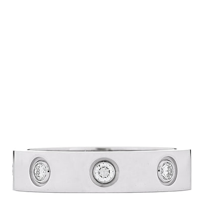 Cartier 18K White Gold 8 Diamond 4mm Wedding Band LOVE Ring 47 4 1 of 4