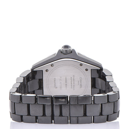 Chanel Stainless Steel Ceramic Diamond Pave Bezel 38mm J12 Automatic Watch Black 4 of 7