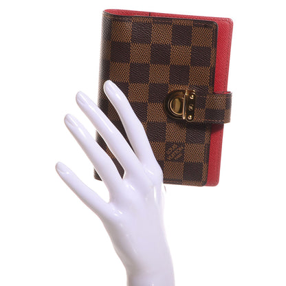 Louis Vuitton Damier Ebene Koala Small Ring Agenda Rouge Cover Red 2 of 8