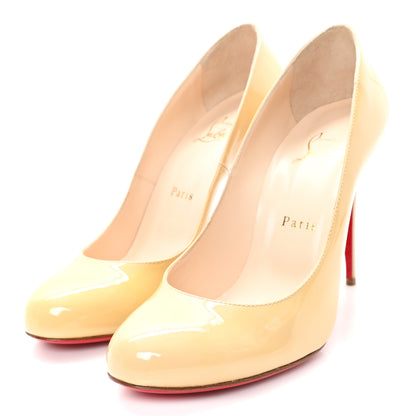 Christian Louboutin Patent Fifi 100 Pumps 38.5 Nude 4 of 9