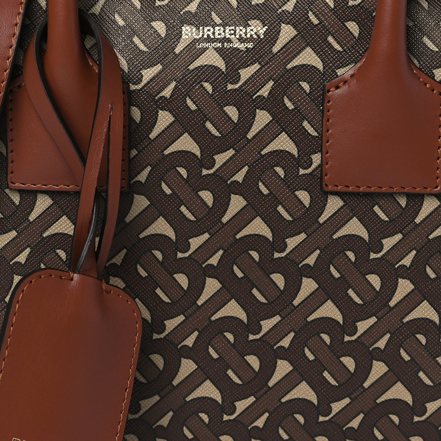 E-canvas Monogram Stripe Small Cube Bowling Bag Bridle Brown