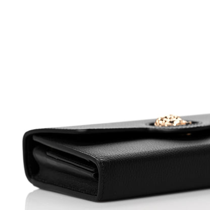 Versace Grained Calfskin La Medusa Wallet On Chain Black 7 of 8