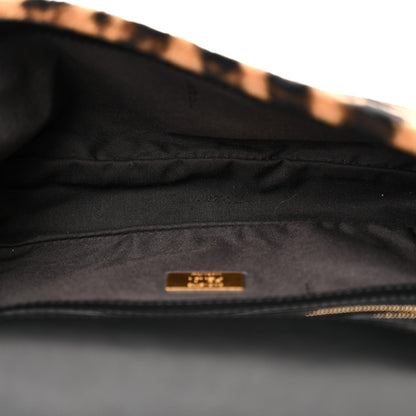 Fendi Shearling Vitello Dolce Macro FF 1974 Baguette Tobacco Black 5 of 11