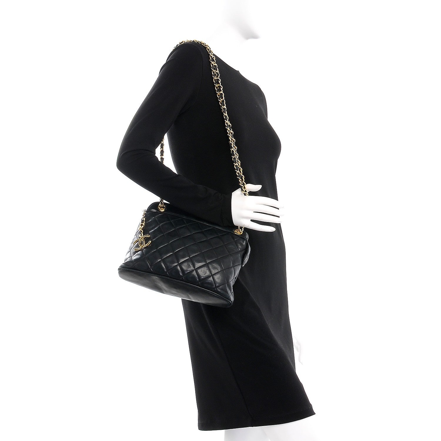 Chanel Lambskin Quilted Shoulder Bag Black 2 of 7