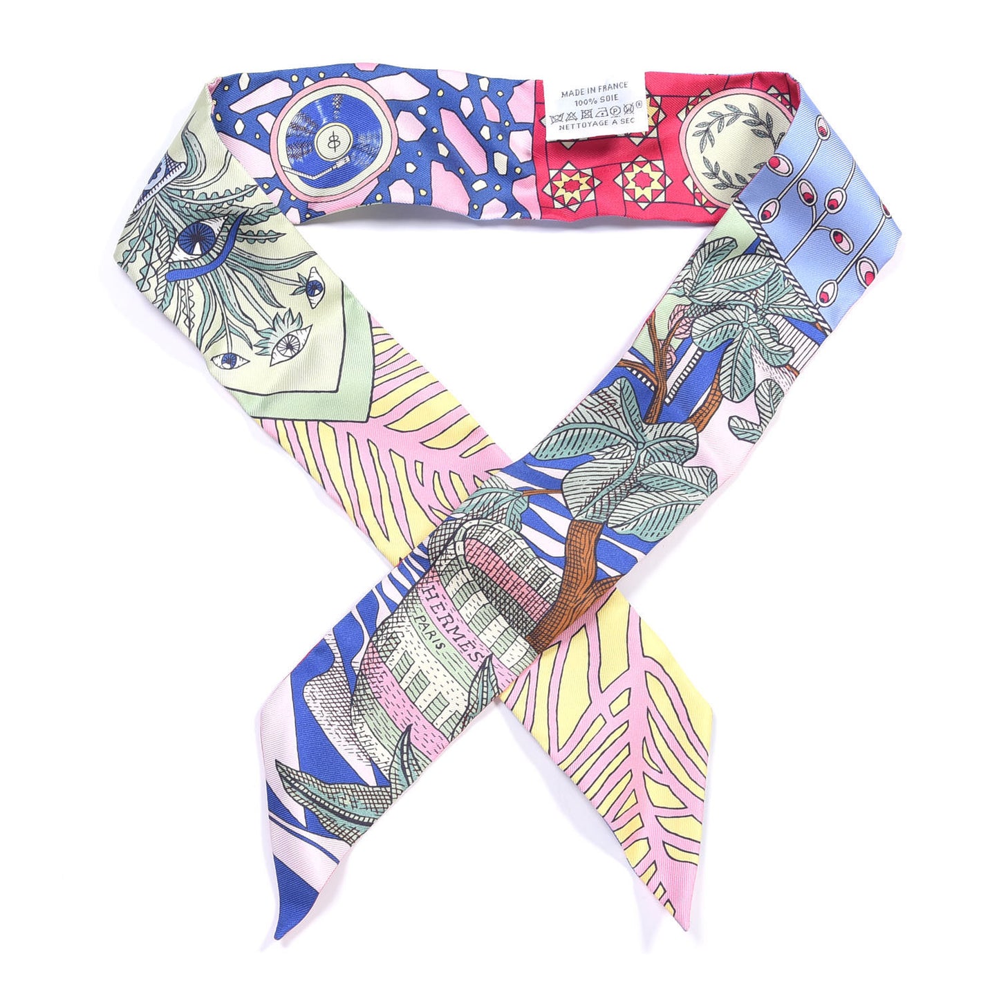 Silk La Danse Des Amazones Twilly Bleu Roy Vert Jaune
