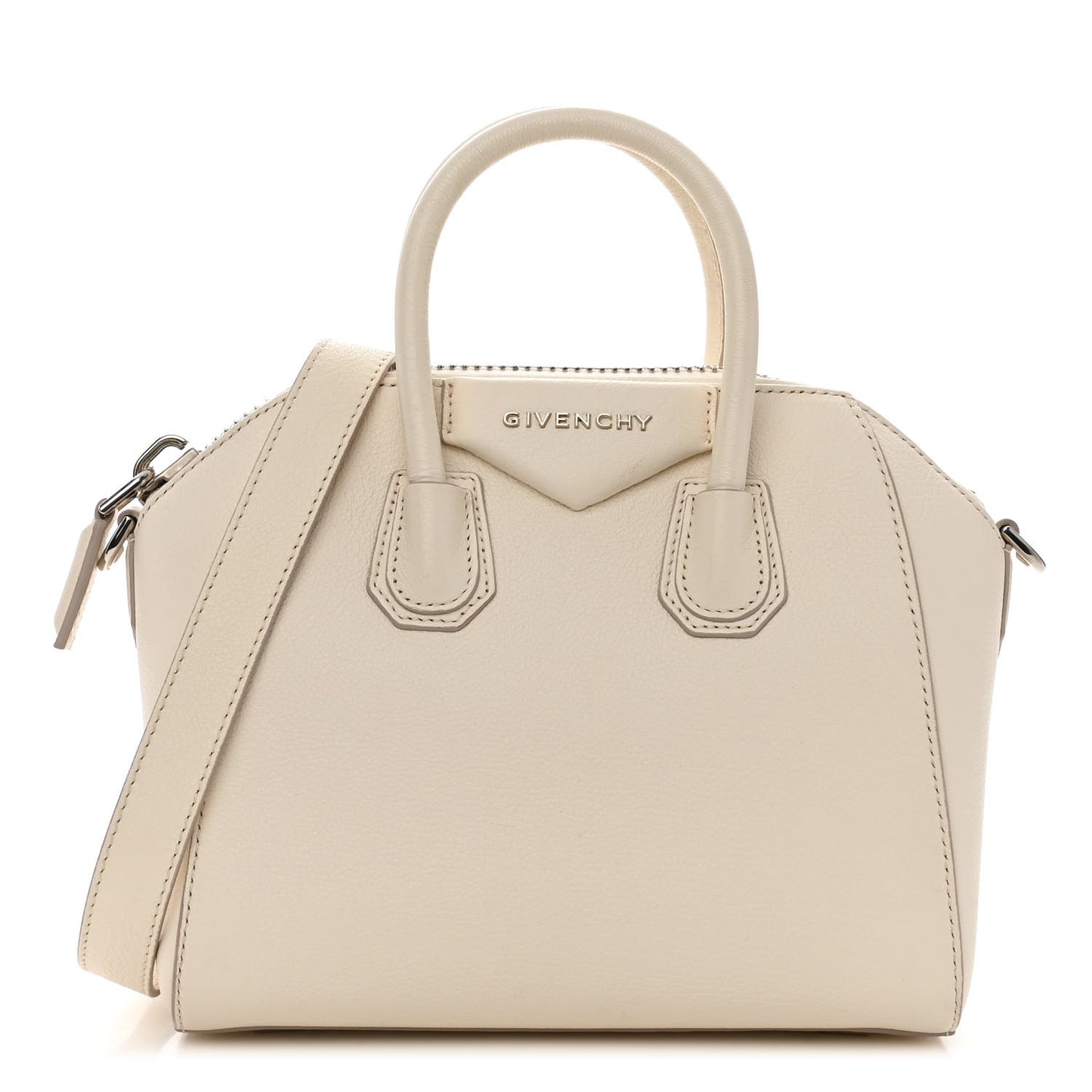 Sugar Goatskin Mini Antigona Beige Buff