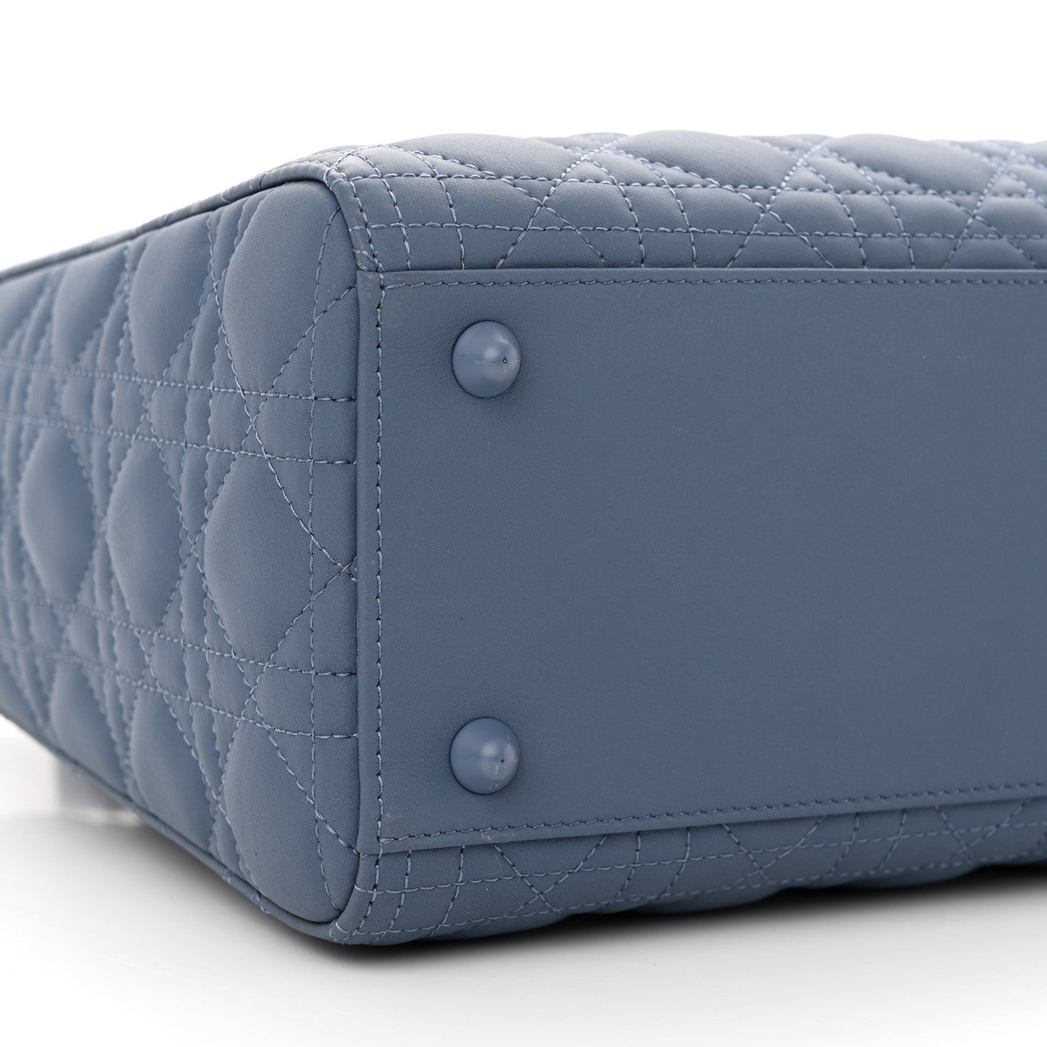 Christian Dior Ultra Matte Calfskin Cannage Large Lady Denim Blue 8 of 10