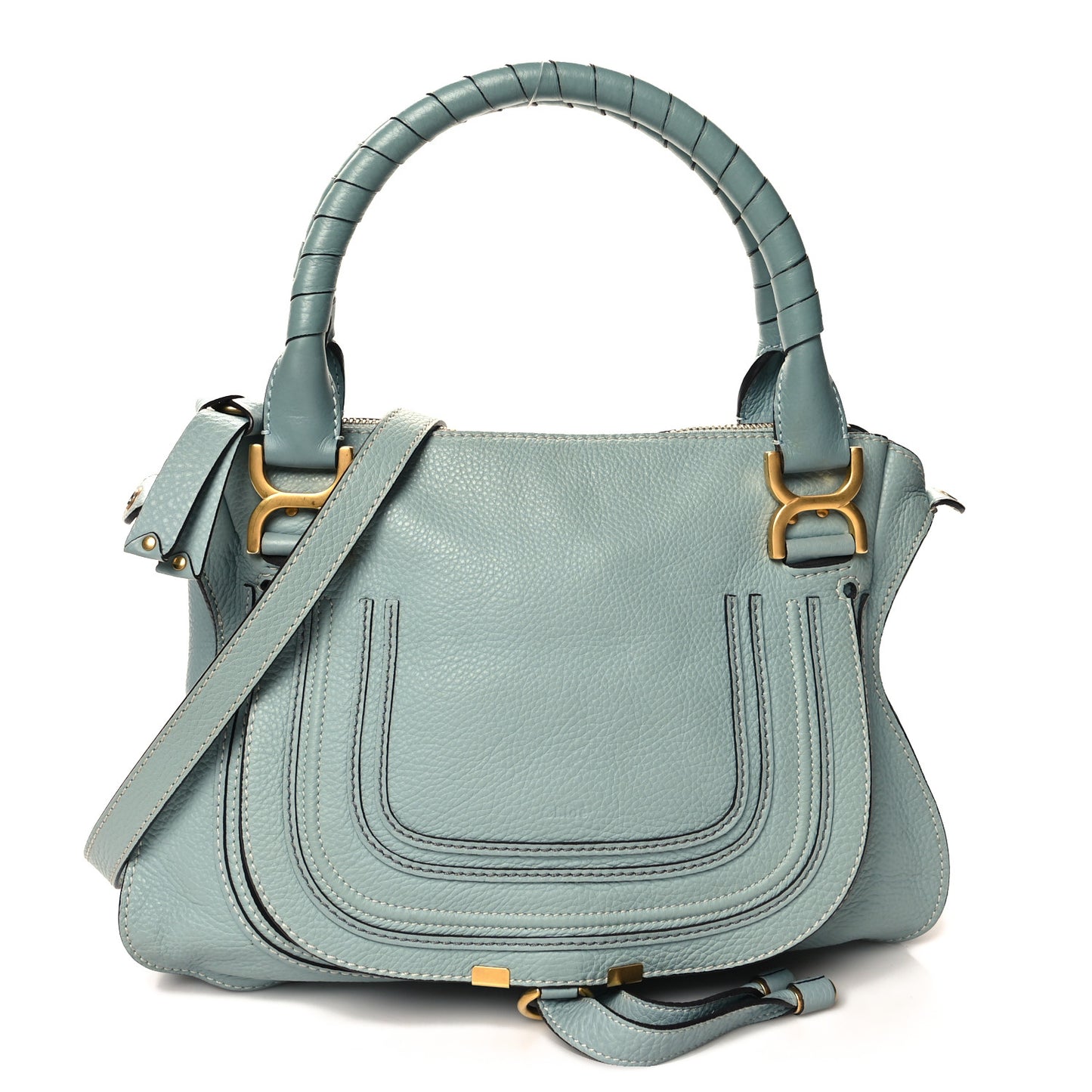 Calfskin Medium Marcie Satchel Faded Blue