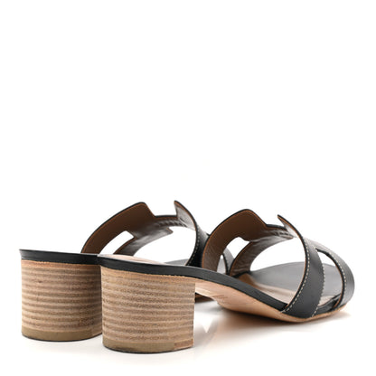 Hermes Calfskin Oasis Sandals 39.5 Black 4 of 10