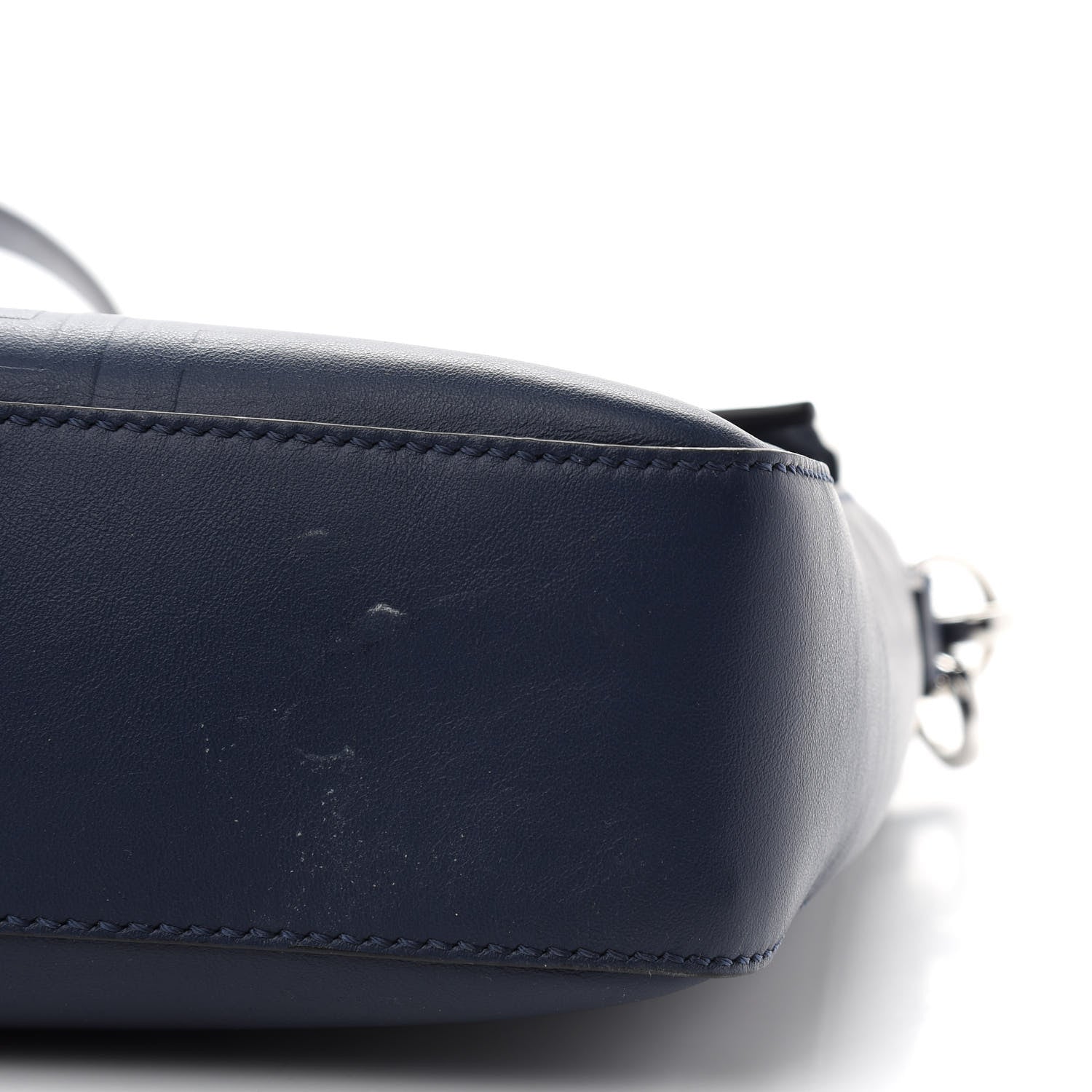 Fendi Vitello Grace FF Gradient Embossed Large Baguette Blueberry 9 of 10