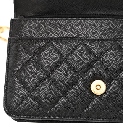 Chanel Caviar Quilted Coco First Wallet On Chain WOC Black 11 of 12