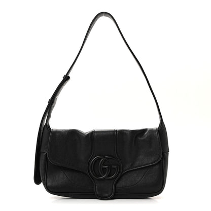 Gucci Goatskin Small GG Monochrome Aphrodite Shoulder Bag Black 1 of 13