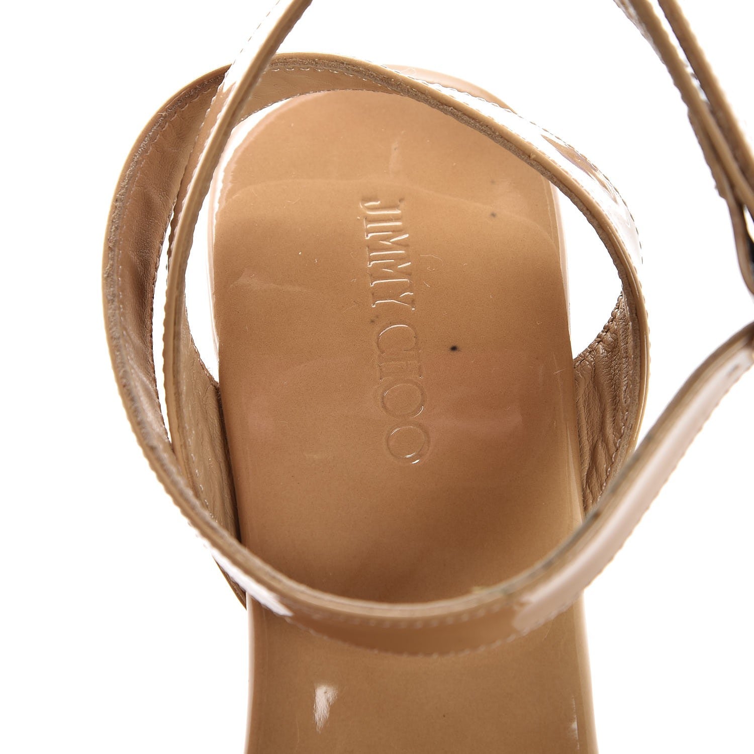 Saint Laurent JIMMY CHOO Patent Cork Papyrus Platform Wedge Sandals 39 Nude 10 of 11