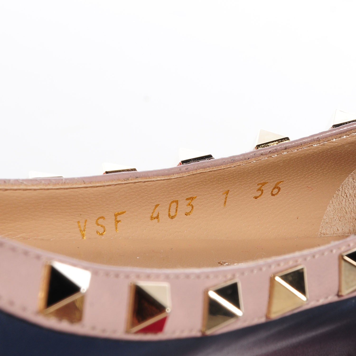 Valentino Garavani Nappa Rockstud Ballerina Flats 36 Marine Poudre 9 of 9