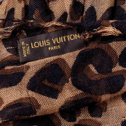 Louis Vuitton Cashmere Silk Leopard Etole Stole 4 of 4