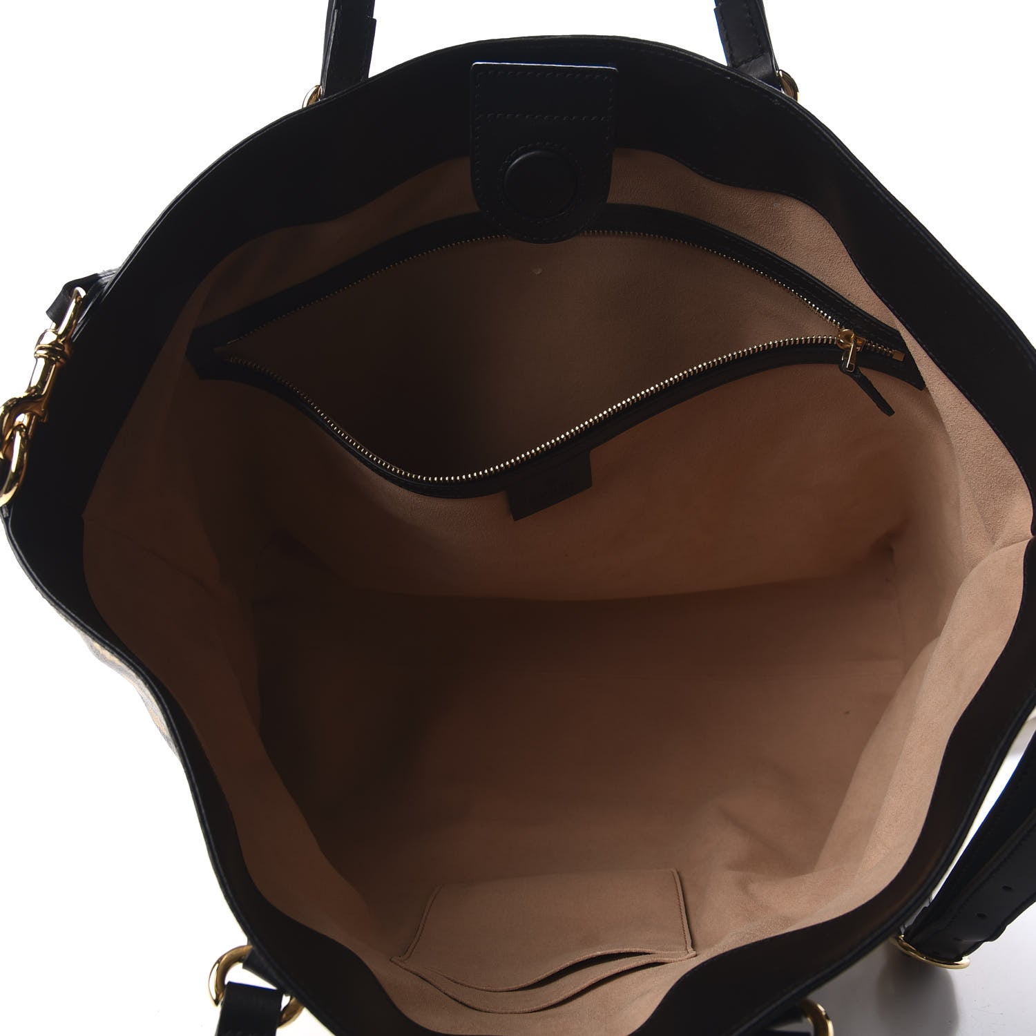 Gucci Soft GG Supreme Monogram Bees Medium Crossbody Tote Beige Oro Black 7 of 9