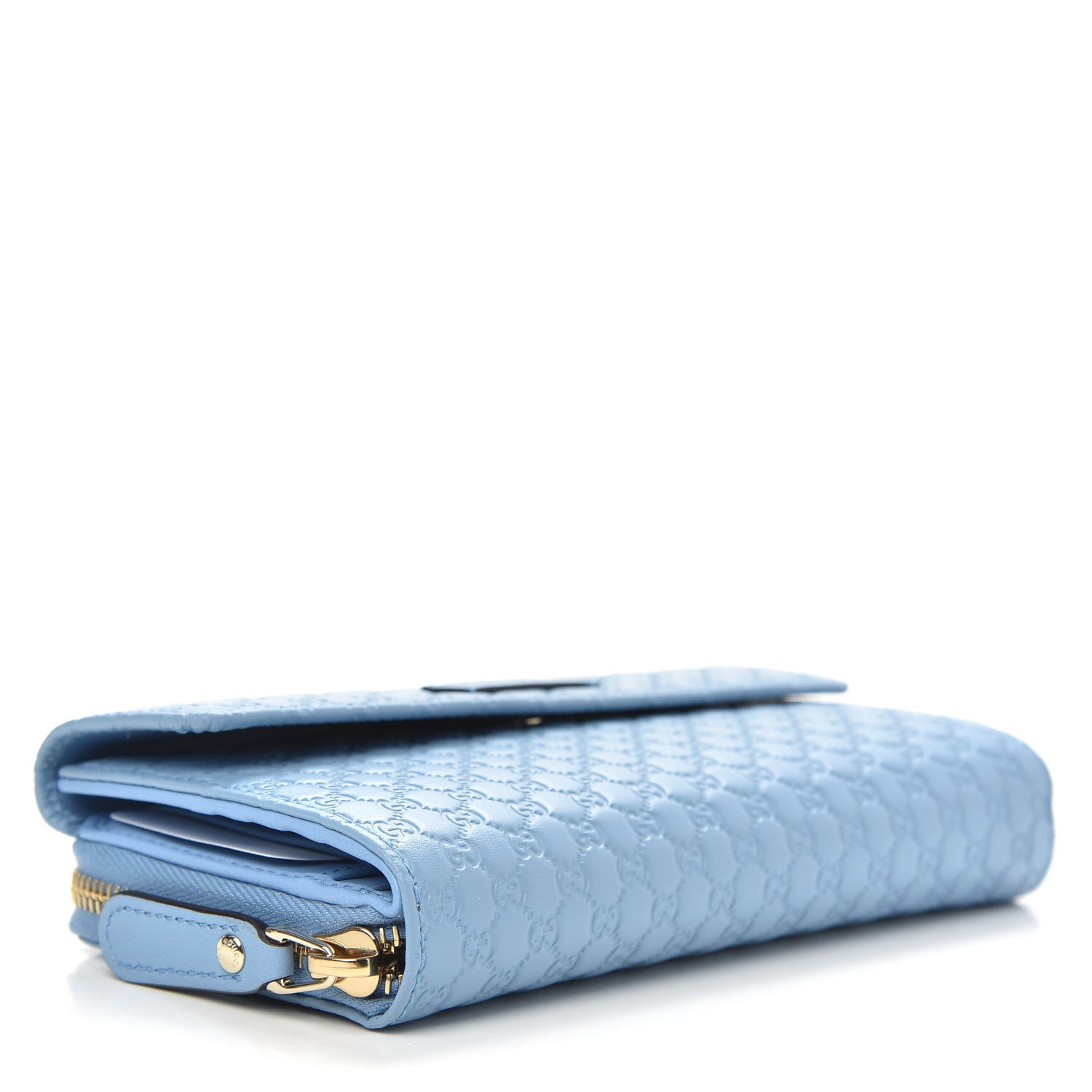 Gucci Soft Microguccissima Continental Zip Wallet Mineral Blue 4 of 12