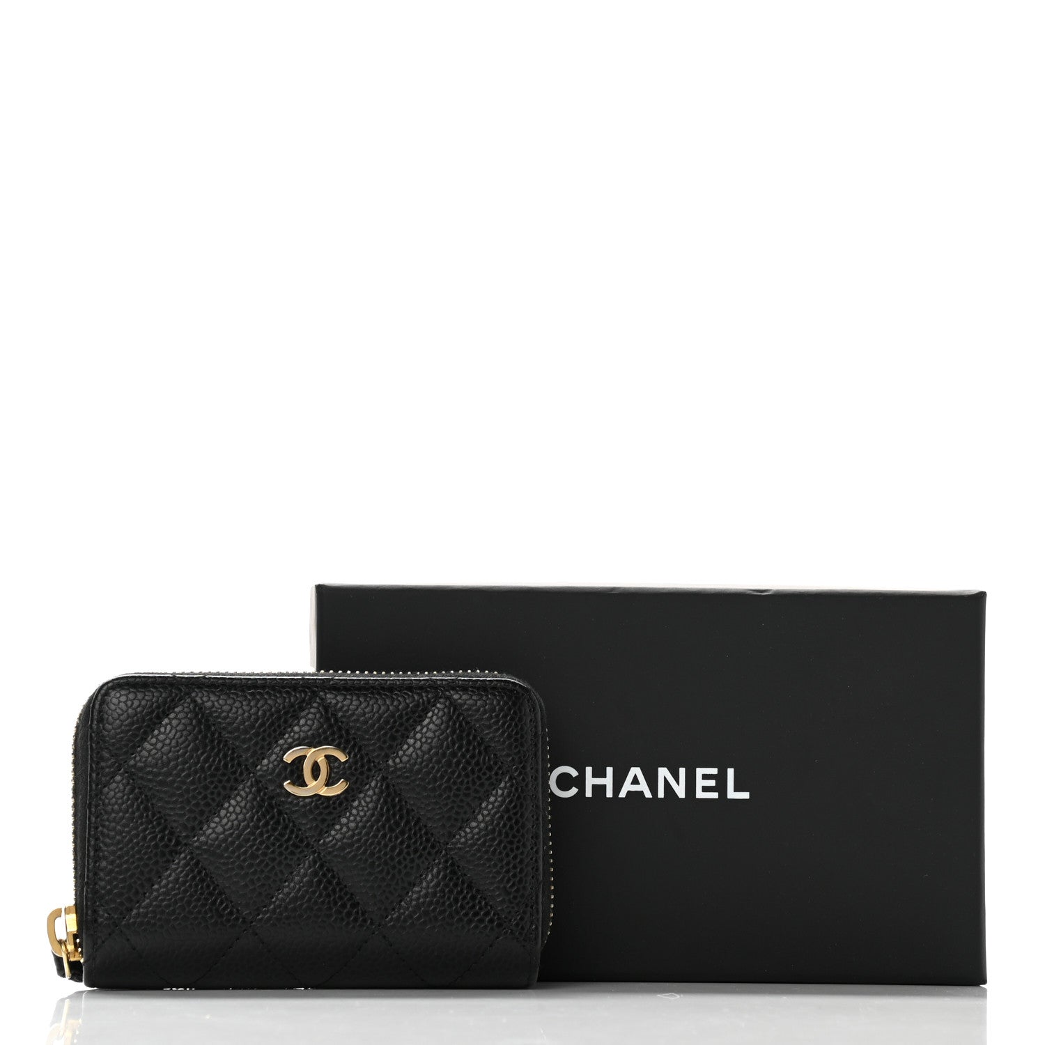 Chanel Caviar Quilted Zip Coin Purse Black 8 of 8