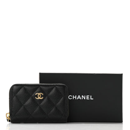 Chanel Caviar Quilted Zip Coin Purse Black 8 of 8
