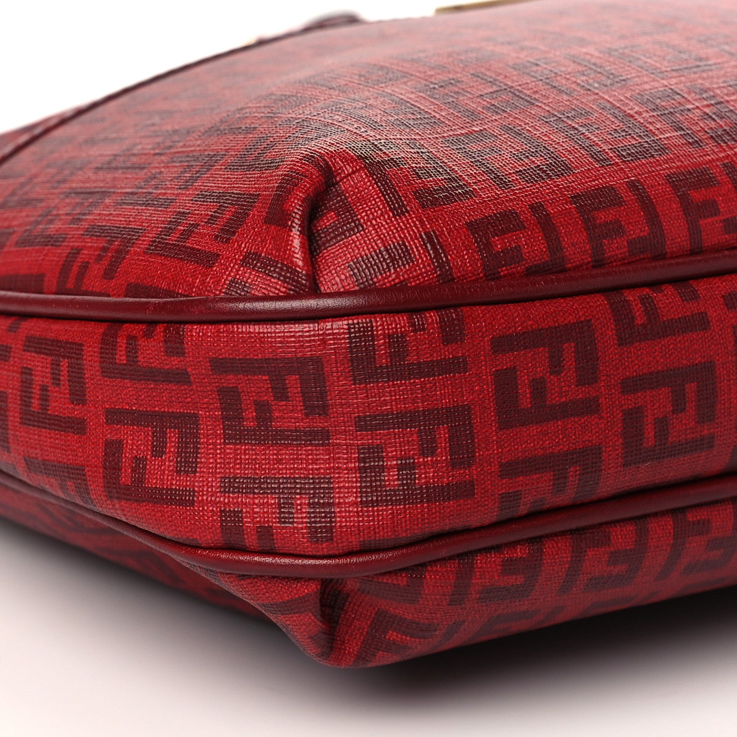 Fendi Zucchino Spalmati Vitello Messenger Bag Bordeaux Rubino 9 of 11