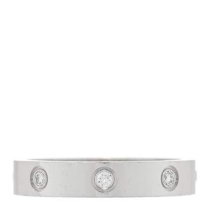 Cartier 18K White Gold 8 Diamond 4mm Wedding Band LOVE Ring 57 8 3 of 5