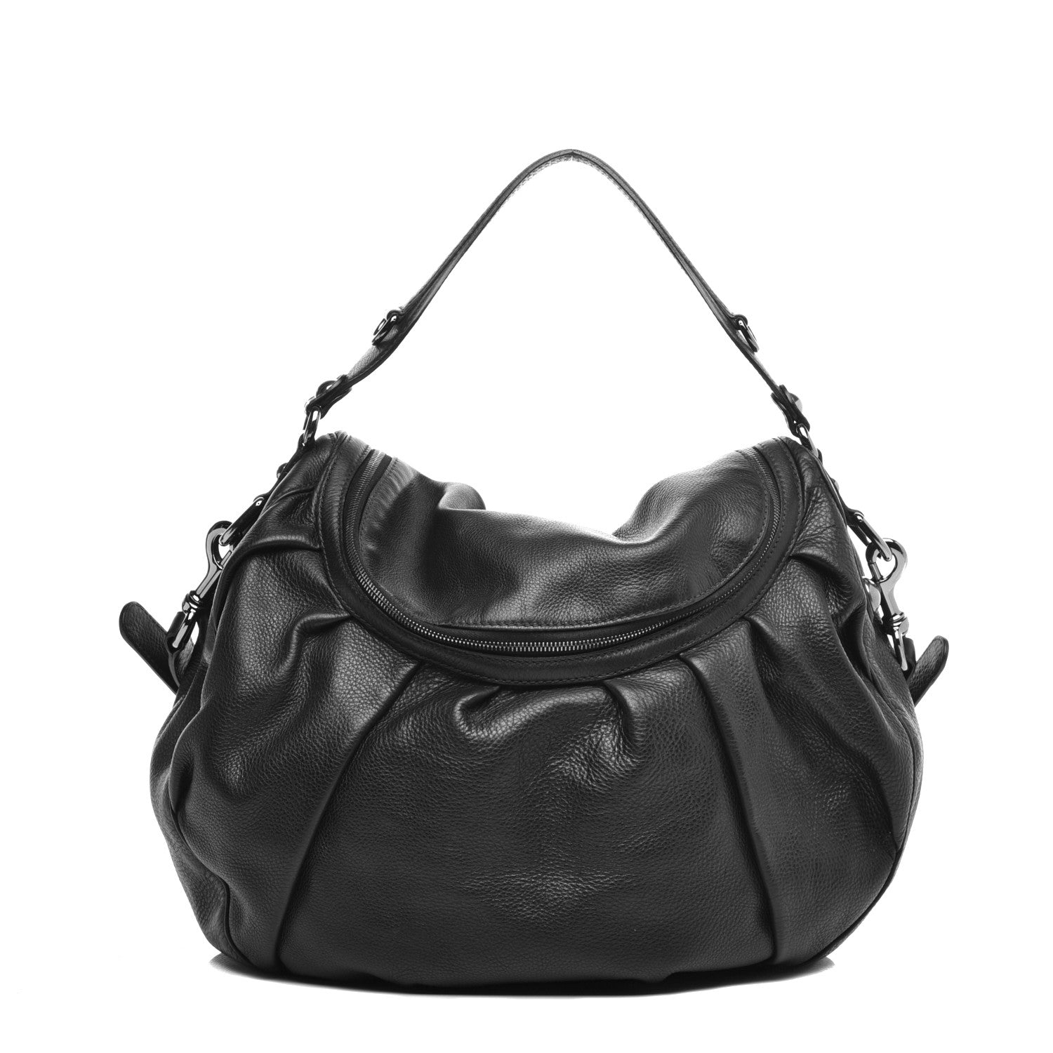 Gucci Pebbled Calfskin Medium Icon Bit Shoulder Bag Black 1 of 9