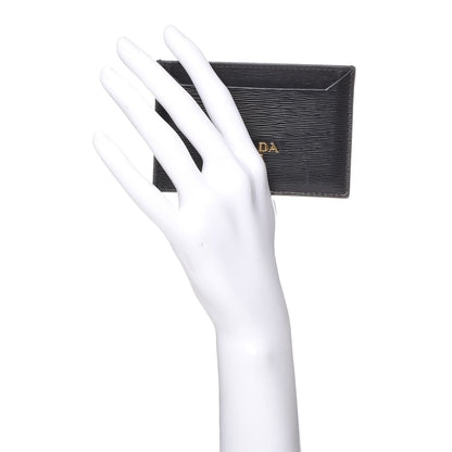 Prada Vitello Move Metal Card Case Black 2 of 8