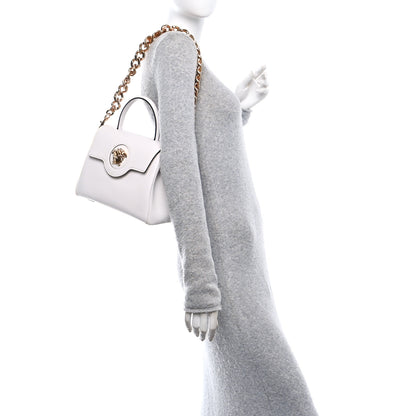 Versace Grained Calfskin Medium La Medusa Top Handle Handbag White 2 of 9