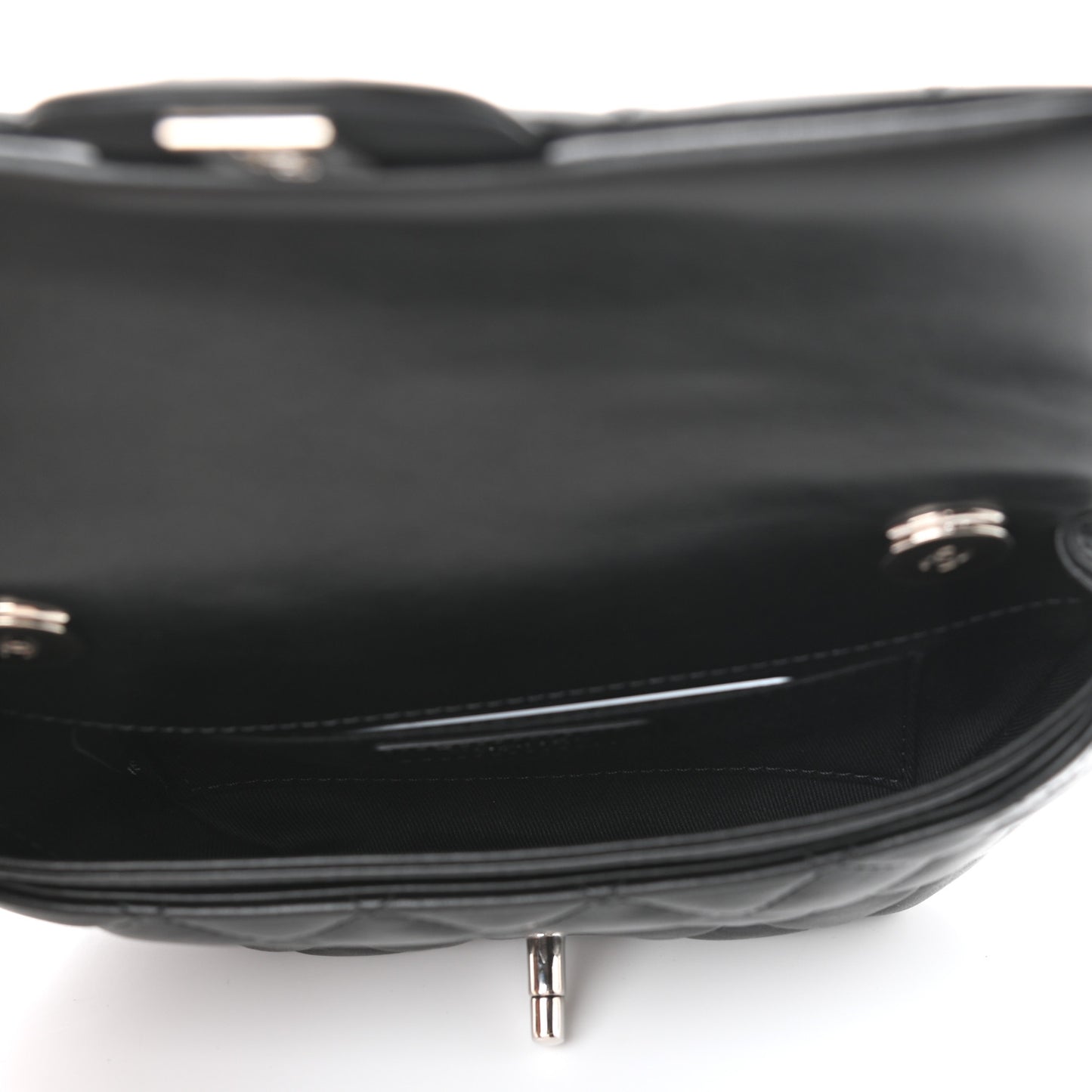 Calfskin Quilted CC Uniform Flap Belt Bag Black