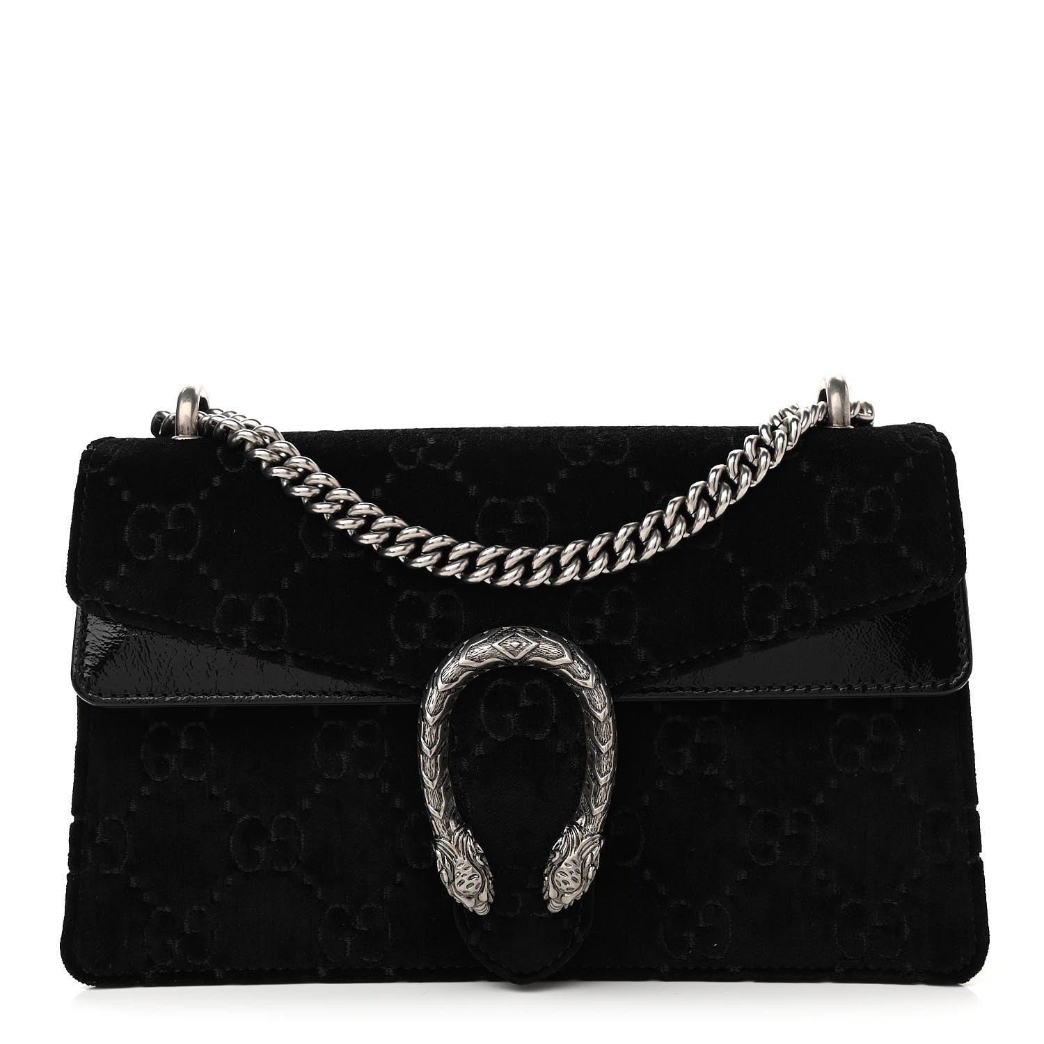 Gucci Velvet GG Monogram Small Dionysus Shoulder Bag Black 1 of 10