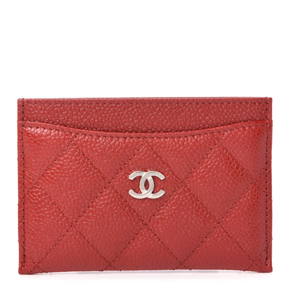 Chanel Caviar Quilted Card Holder Red 1 of 10
