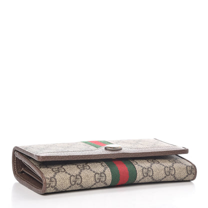 Gucci GG Supreme Monogram Web Ophidia Wallet On Chain Brown 4 of 9