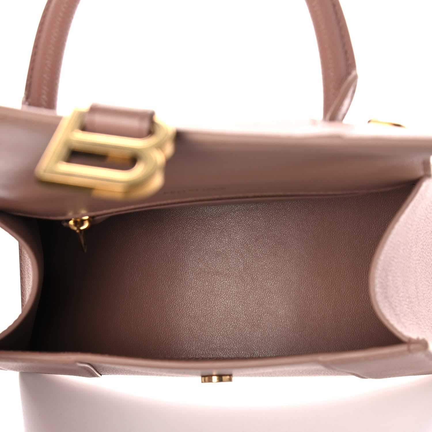 Balenciaga Grained Calfskin Small Hourglass Top Handle Bag Nude Beige 5 of 12