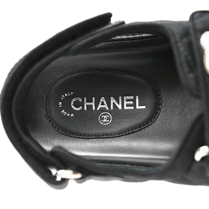 Chanel Mixed Fibers Velcro Dad Sandals 35.5 Black 7 of 9