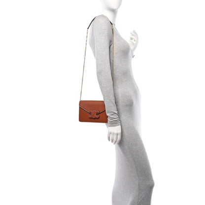 Celine Shiny Calfskin Triomphe Margo Wallet on Chain Tan 2 of 11